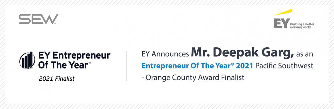 EY Announces Mr. Deepak Garg of Smart Energy Water as an Entrepreneur Of The Year® 2021